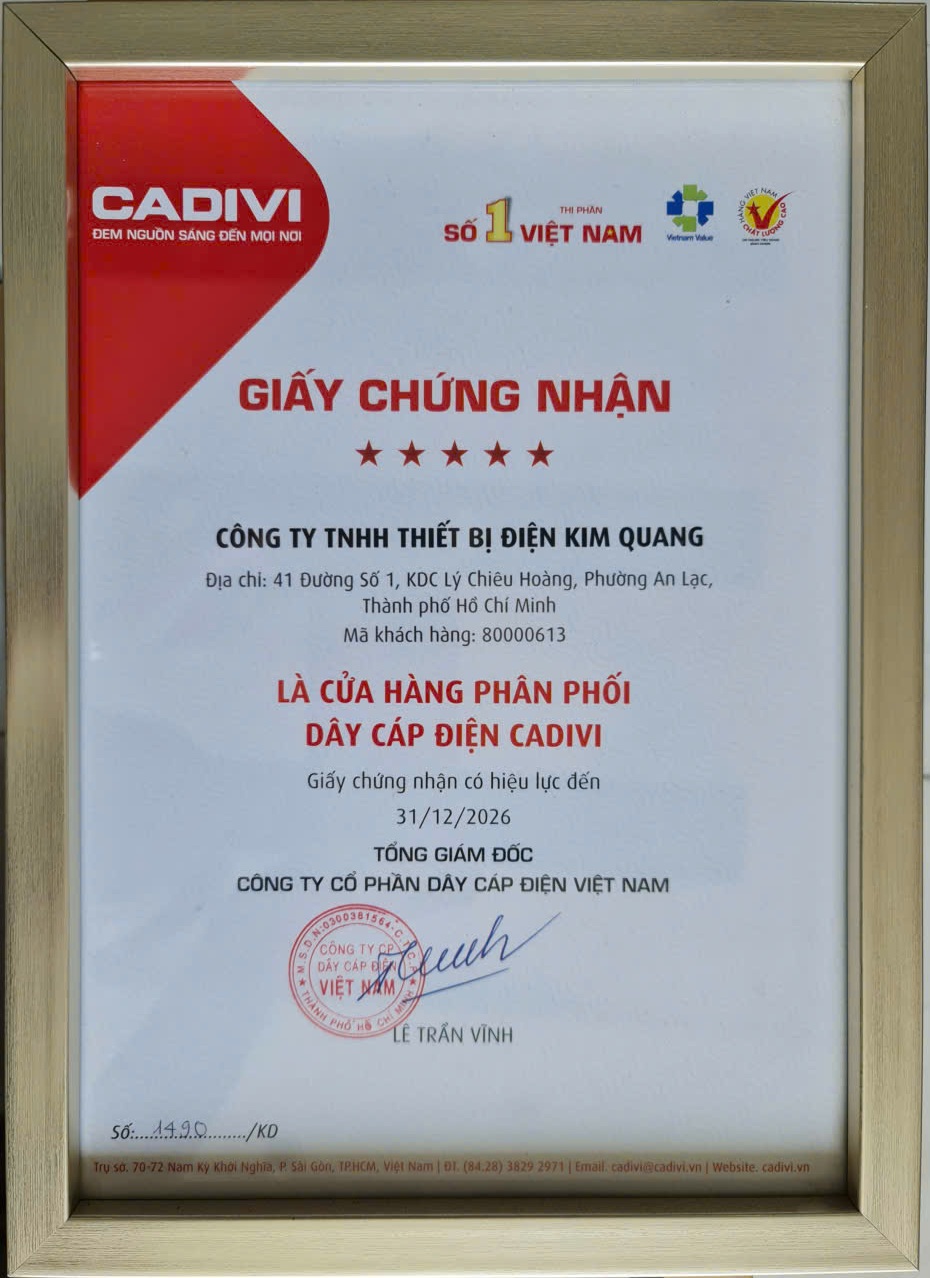 Đại lý phân phối dây cáp điện Cadivi