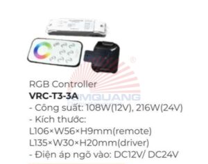 VinaLED Bộ điểu khiển RGB VRC-T3-3A