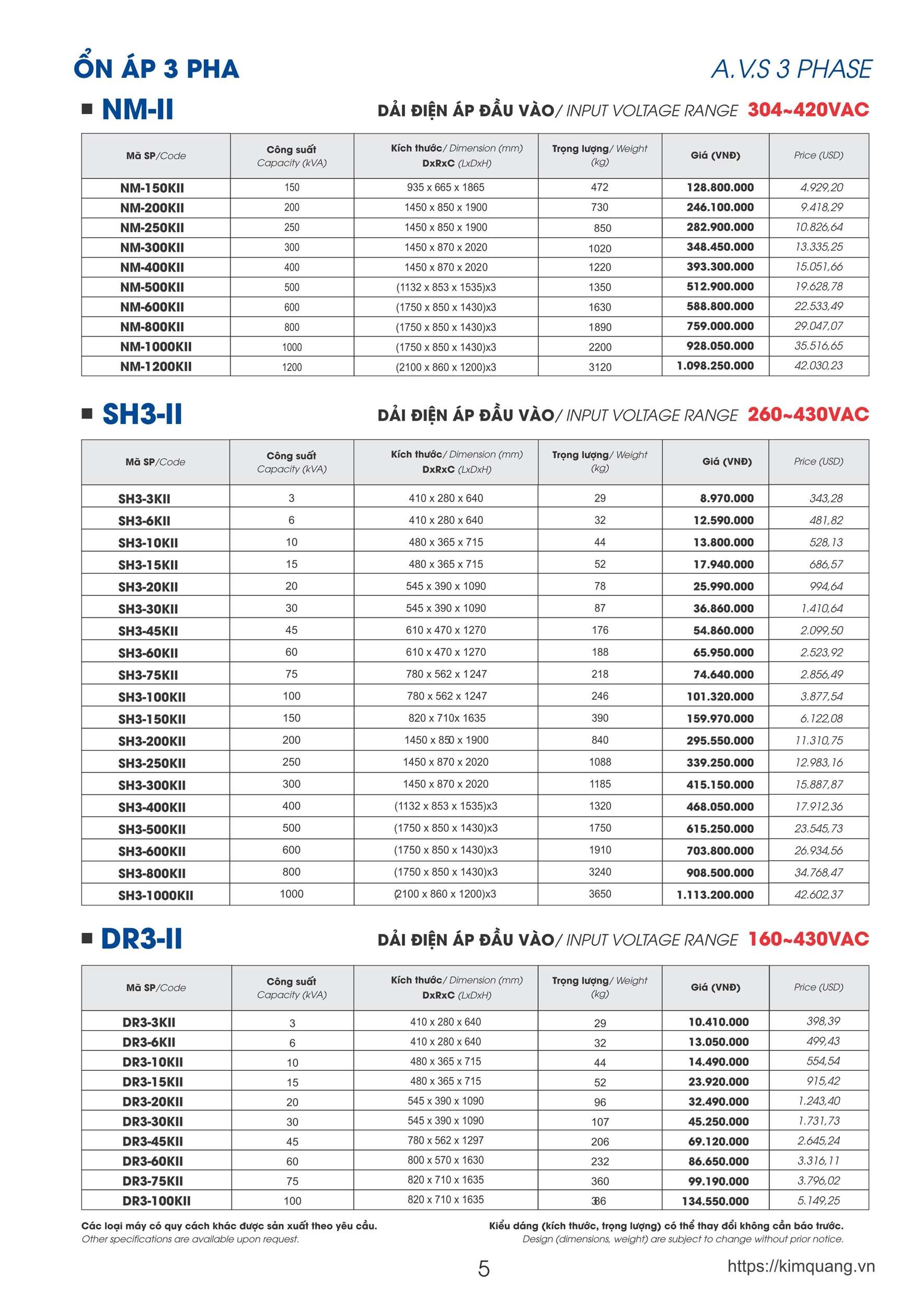 Bảng giá ổn áp Lioa mới nhất 2026 dùng cho đại lý